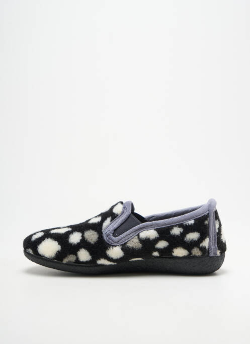Chaussons/pantoufles bout rond talon plat jusqu'à 3cm noir SEMELFLEX femme