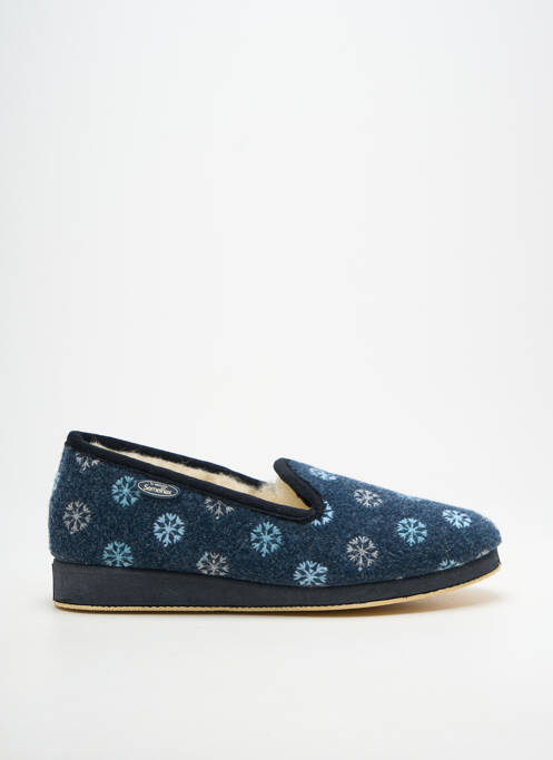 Chaussons/pantoufles bout rond talon plat jusqu'à 3cm bleu SEMELFLEX femme