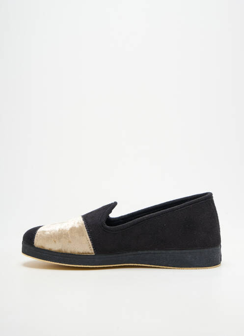 Chaussons/pantoufles bout rond talon plat jusqu'à 3cm noir SEMELFLEX femme