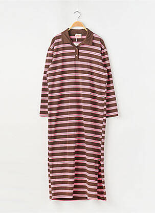 Robe longue manches longues manches longues rose REZINE femme