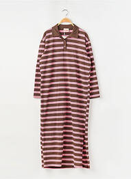 Robe longue manches longues manches longues rose REZINE femme