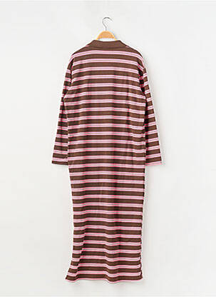 Robe longue manches longues manches longues rose REZINE femme