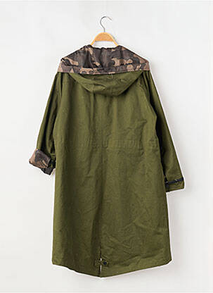 Parka poignets pressionnés a capuche vert DUALIST femme