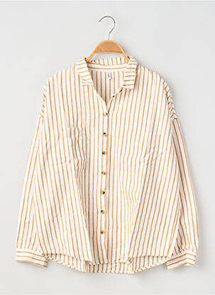 Chemisier tissage crêpe manches longues beige YSE femme