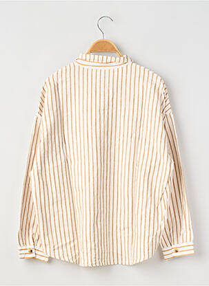 Chemisier tissage crêpe manches longues beige YSE femme