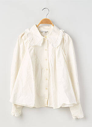 Chemisier coupe droite manches longues blanc TOP SHOP femme