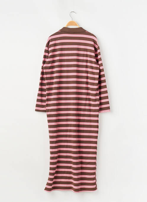 Robe longue manches longues manches longues rose REZINE femme