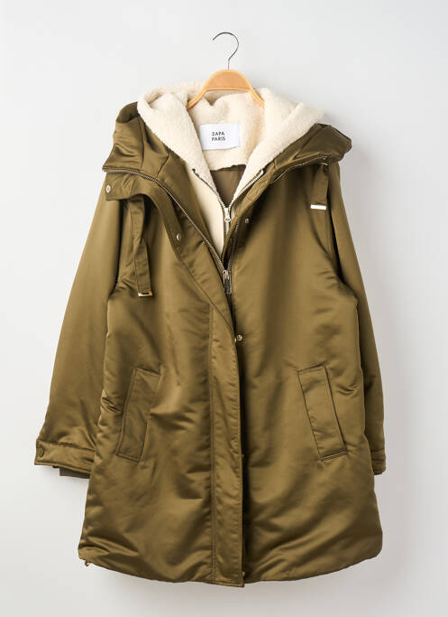 Parka manches longues a capuche vert ZAPA femme