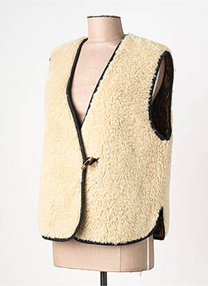 Veste casual coupe droite beige LEON & HARPER femme