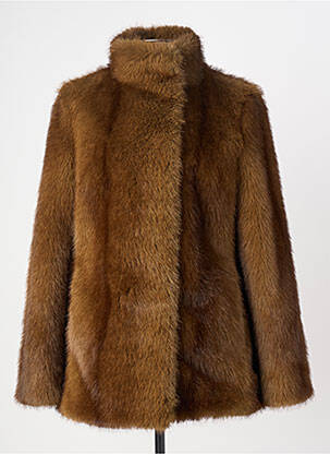 Manteau court coupe droite sans capuche marron LEON & HARPER femme