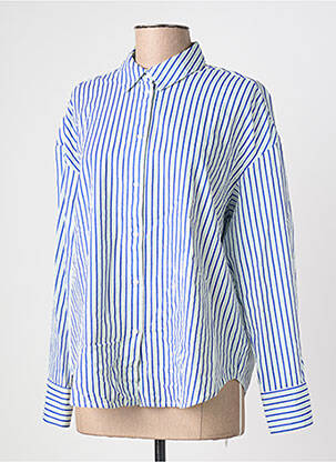 Chemisier imprimé fantaisie manches longues bleu PIECES femme