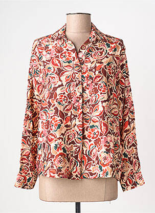Chemisier imprimé fantaisie manches longues beige PAKO LITTO femme