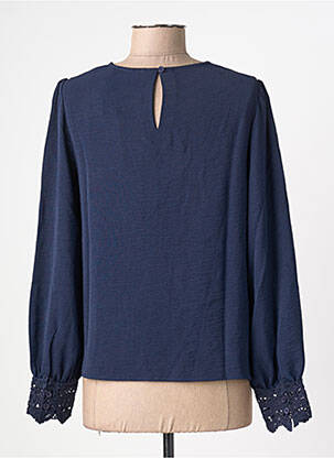 Blouse fermeture boutonnée au dos manches longues bleu LA PETITE ETOILE femme