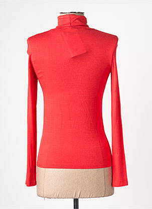 Sous-pull col col montant manches longues rouge THINKING MU femme