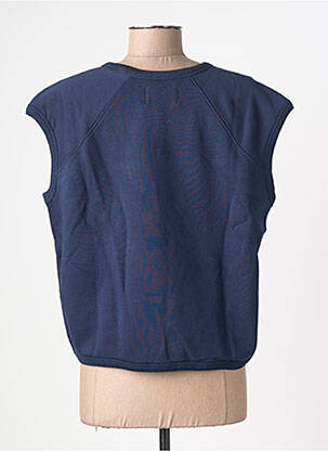 Sweat-shirt broderie sans manche bleu LEON & HARPER femme