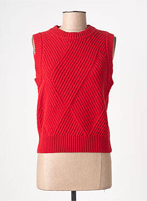Pull resserrée sur le bas sans manche rouge THINKING MU femme