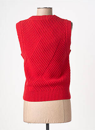 Pull resserrée sur le bas sans manche rouge THINKING MU femme