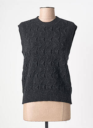 Pull resserrée sur le bas sans manche noir THINKING MU femme