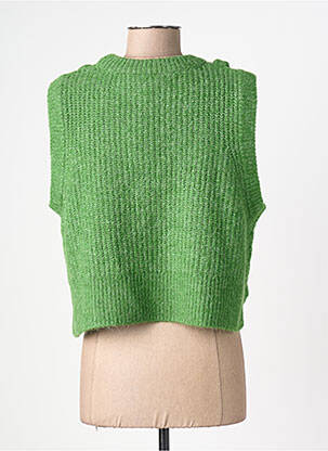 Pull coupe droite sans manche vert OBJECT femme