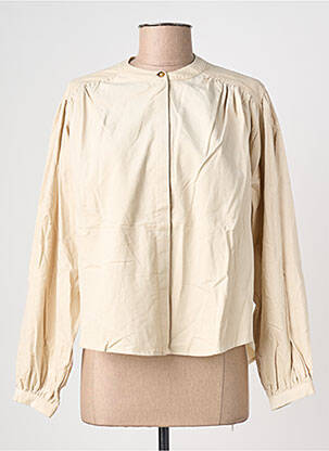 Chemisier coupe droite manches longues beige GRACE & MILA femme