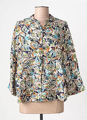 Chemisier imprimé fantaisie manches longues beige PAKO LITTO femme