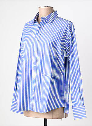 Chemisier imprimé fantaisie manches longues bleu LEON & HARPER femme