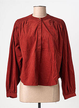 Chemisier coupe droite manches longues marron GRACE & MILA femme