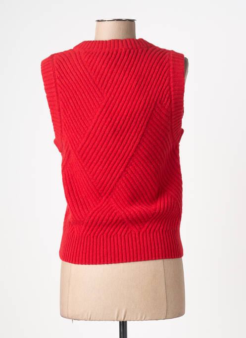 Pull resserrée sur le bas sans manche rouge THINKING MU femme