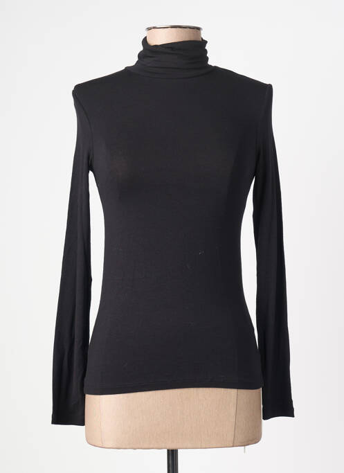 Sous-pull coupe cintrée manches longues noir THINKING MU femme