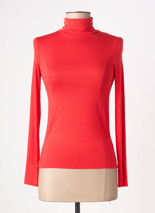 Sous-pull coupe cintrée manches longues rouge THINKING MU femme