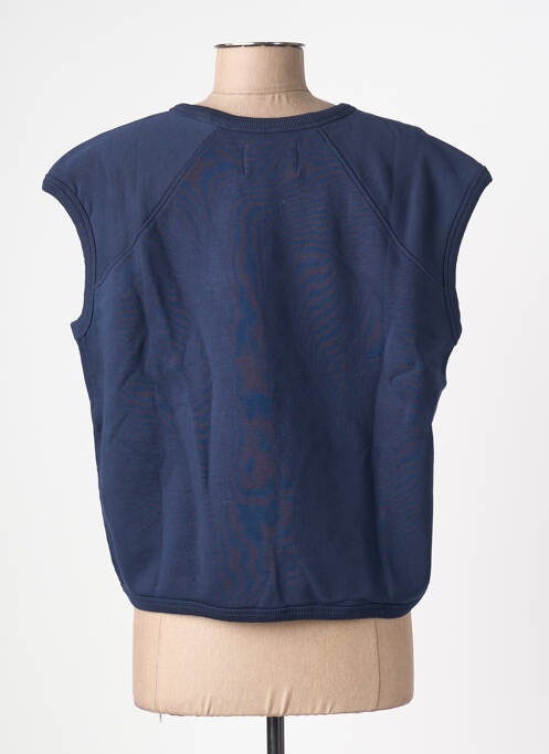 Sweat-shirt col rond sans manche bleu LEON & HARPER femme