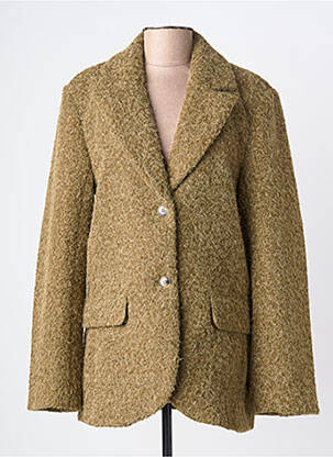 Manteau court fermeture boutonnée sur le devant sans capuche vert OBJECT femme