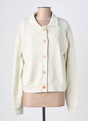 Gilet manches longues fermeture boutonnée sur le devant beige GRAINE femme