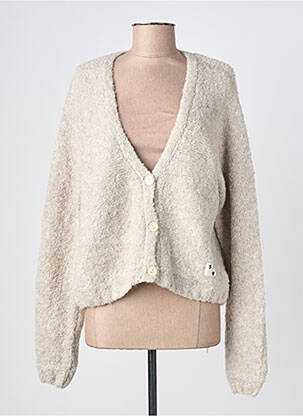 Gilet manches longues stretch beige ICHI femme