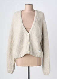 Gilet manches longues stretch beige ICHI femme