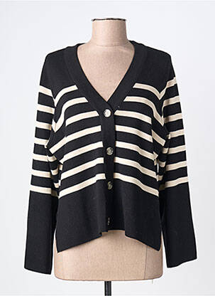 Gilet manches longues fermeture boutonnée sur le devant noir OBJECT femme