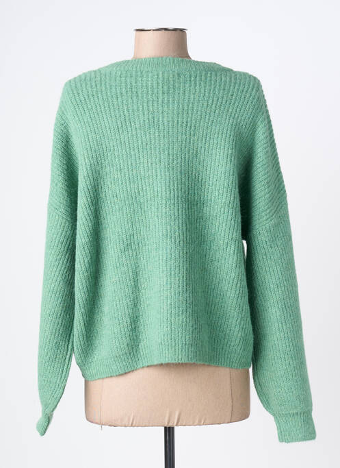 Gilet manches longues fermeture boutonnée sur le devant vert GRACE & MILA femme
