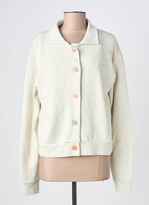 Gilet manches longues fermeture boutonnée sur le devant beige GRAINE femme