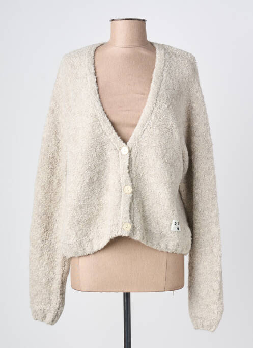 Gilet manches longues stretch beige ICHI femme