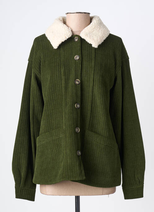 Veste casual coupe droite vert ICHI femme