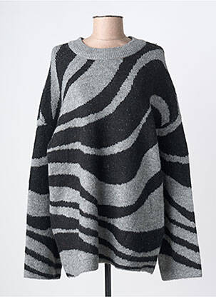 Pull coupe droite manches longues gris OBJECT femme