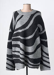 Pull col rond manches longues gris OBJECT femme