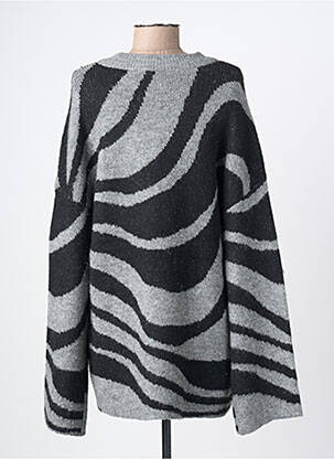 Pull coupe droite manches longues gris OBJECT femme