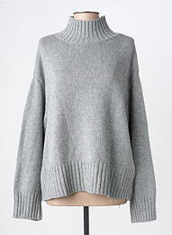 Pull maille tricot manches longues gris OBJECT femme