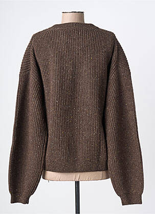 Pull col rond manches longues marron THINKING MU femme