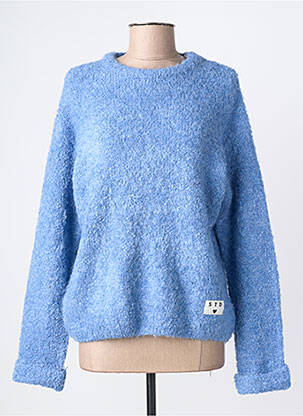 Pull coupe cintrée manches longues bleu ICHI femme