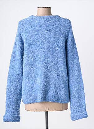 Pull coupe cintrée manches longues bleu ICHI femme