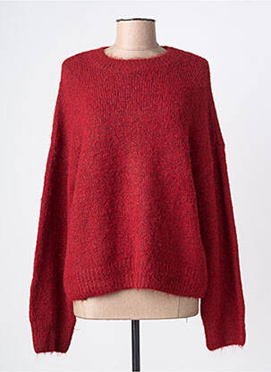 Pull coupe droite manches longues rouge OBJECT femme
