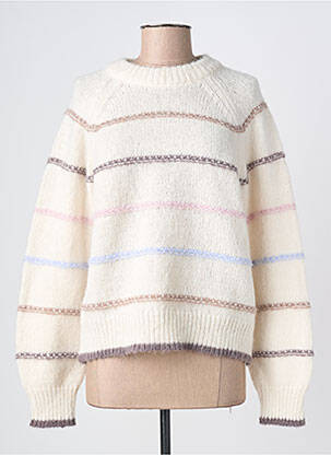 Pull coupe droite manches longues beige PIECES femme