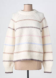 Pull col rond manches longues beige PIECES femme